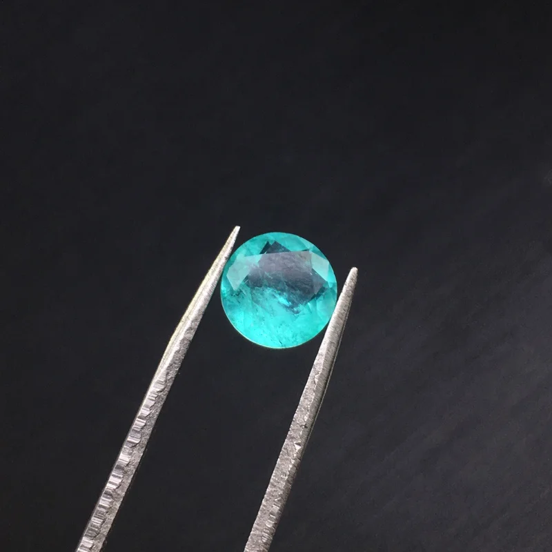 FFGems Brazilian Paraiba Tourmaline Loose Gemstone Created Stone Round Cut for Women Silver or Gold Mounting Diy Jewelry | Украшения и