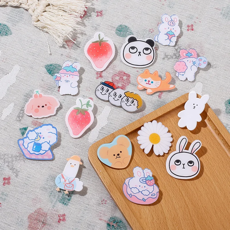 

Cute Brooches 2021 New Fashion Badge Daisy Rabbit Bunny Panda Dog Fruit Pin Accessories for coat bag Cartoon Animal Jewelry