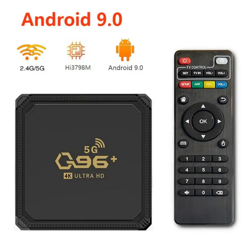 

Смарт ТВ-приставка Q96 + на Android 9,0, с голосовым помощником