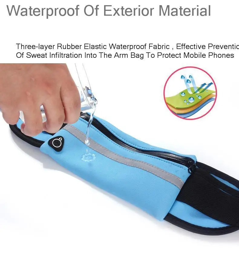 Спортивная сумка для бега поясная карманная портативная водонепроницаемая и