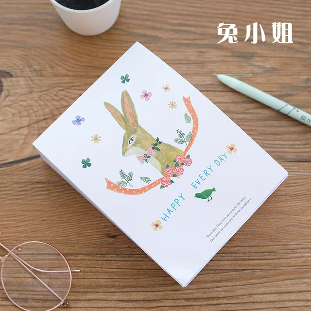 Rabbit-G Kawaii 375 листов блокнот для заметок может порвать сообщение бумага для заметок Кролик Кот ежедневный Еженедельный планировщик расписаний канцелярские принадлежности для школы - Цвет: Rabbit-G