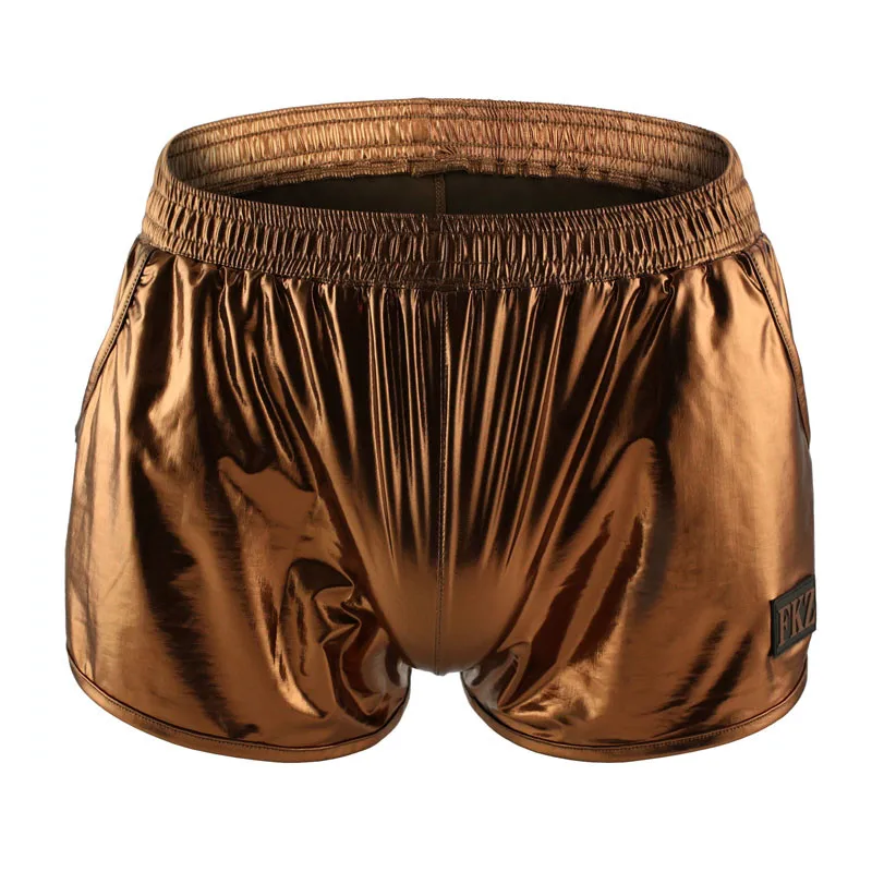 Boxers Underwear Nylon Sexy Men PU Faux Leather Underwear Boxers Shorts Sheathy Cool Male Gay Underwear Boxers Trunks