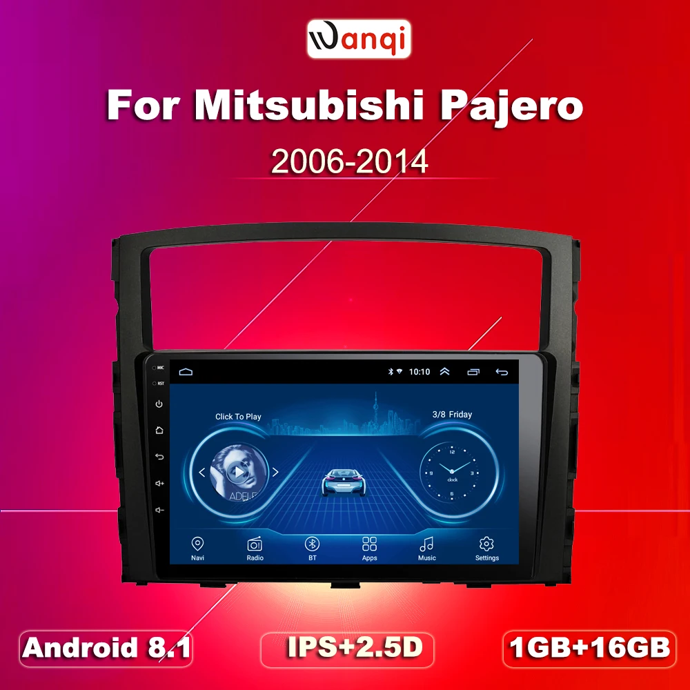 9 inch Android 8.1 2.5D Tempered HD Touchscreen Radio for Mitsubishi Pajero 2006-2011 with Bluetooth USB WIFI support SWC | Автомобили и