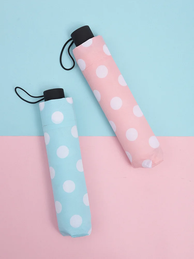 Складной зонт в горошек корейский креативный маленький Зонт от дождя женский