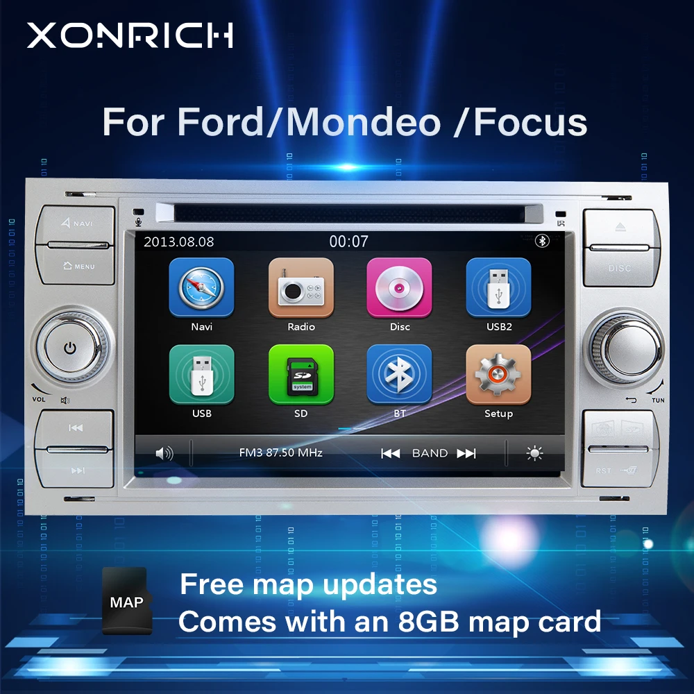 

2 din Car Radio Multimedia For Ford Focus 2 3 mk2 Mondeo 4 Kuga Fiesta Transit Connect S-MAXC-MAX DVDGPS Navigation Stereo Audio
