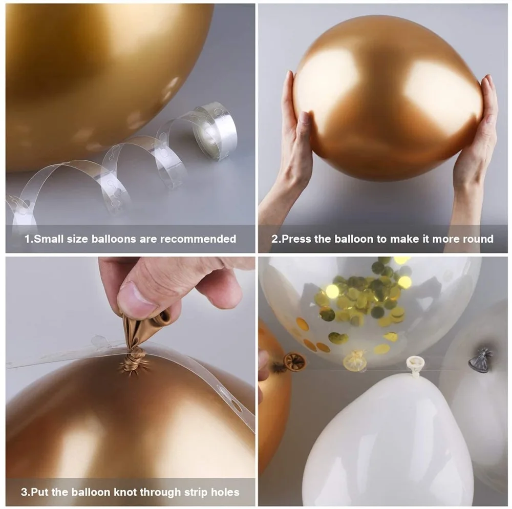 

98Pcs White Balloon Garland Arch Kit Gold Confetti Latex Balloons for Wedding Kids Jungle Birthday Party Decorations Baby Shower