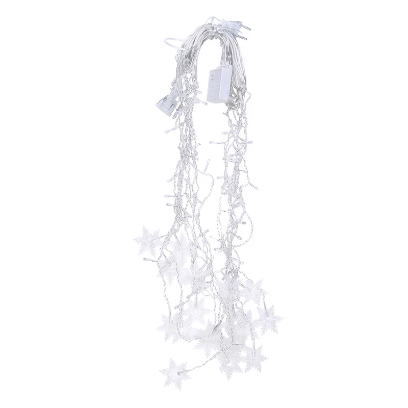 

3.5M Snowflake LED String Strips Ornament Festival Holiday Icicle Curtain Lights Christmas Wedding Decoration Lamps EU/UK Plug