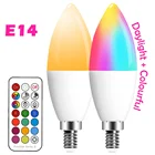 Светодиодная лампочка E14 в форме свечи для помещений, неоновая вывессветильник, лампочка RGB с контроллером освещения, 220 В, умная лампа с регулируемой яркостью для дома