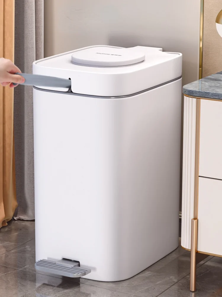 

GY Trash Can Household Pedal Light Luxury Living Room Large Toilet Bathroom Kitchen Automatic Packaging