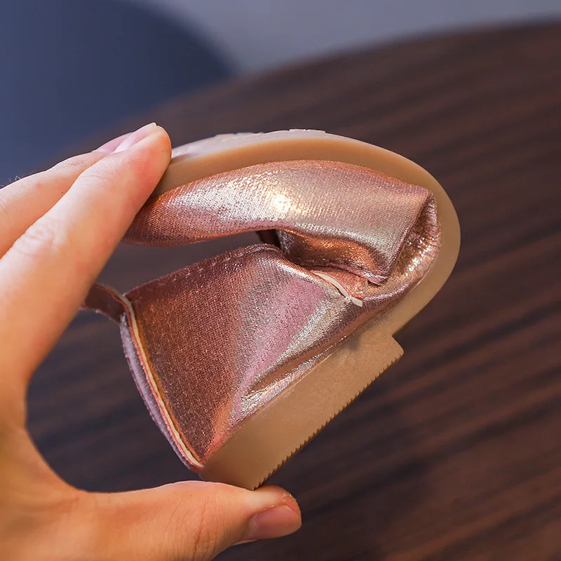 Малышей обувь для девочек Принцесса вишня с кристаллами шикарное Туфли без