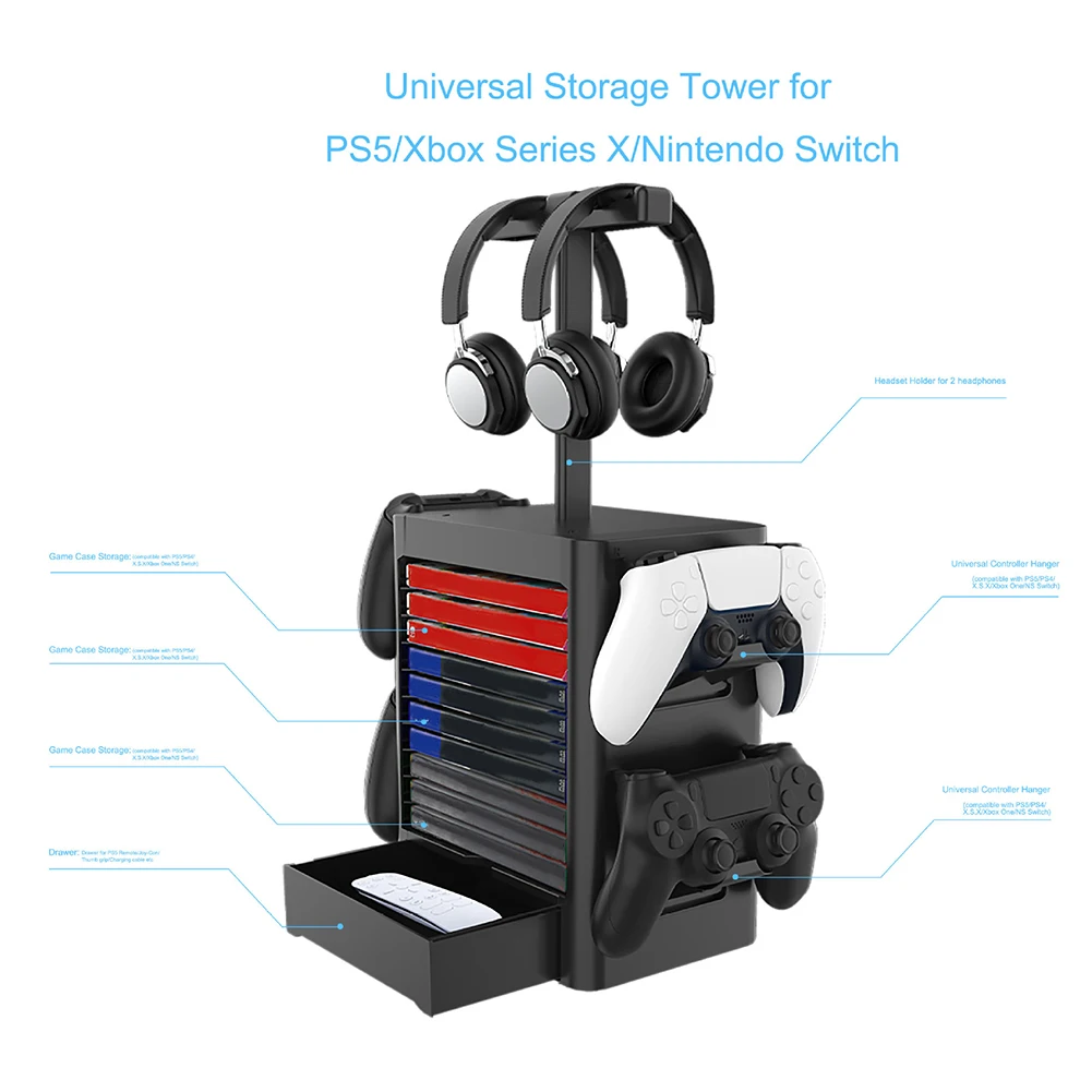 

Nintendo Switch PS5 / PS4 series CD disc headphone storage rack multifunctional game holder for game accessories
