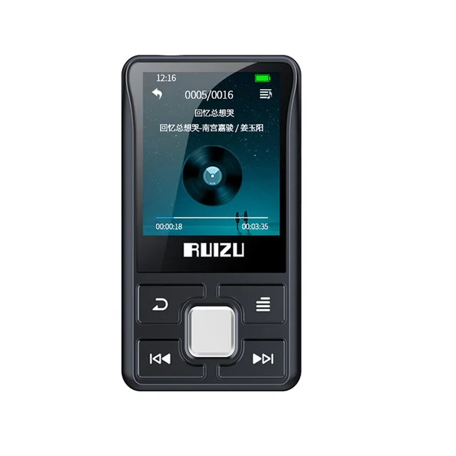 Blk Новинка! портативный мини MP3-плеер RUIZU X55 с Bluetooth и клипсой, спортивный музыкальный плеер с поддержкой FM, записи, электронной книги, видео, шагомера - Цвет: Blk
