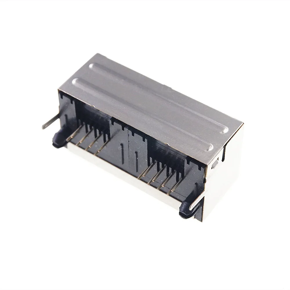 2 шт. RJ45 двойной порт экранированный модульный разъем PCB 8P8C прямоугольный