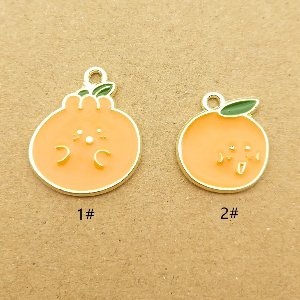 

10 шт. эмалевые шармы в виде оранжевых фруктов для изготовления ювелирных изделий, серьги, подвески, браслет, ожерелье, шармы