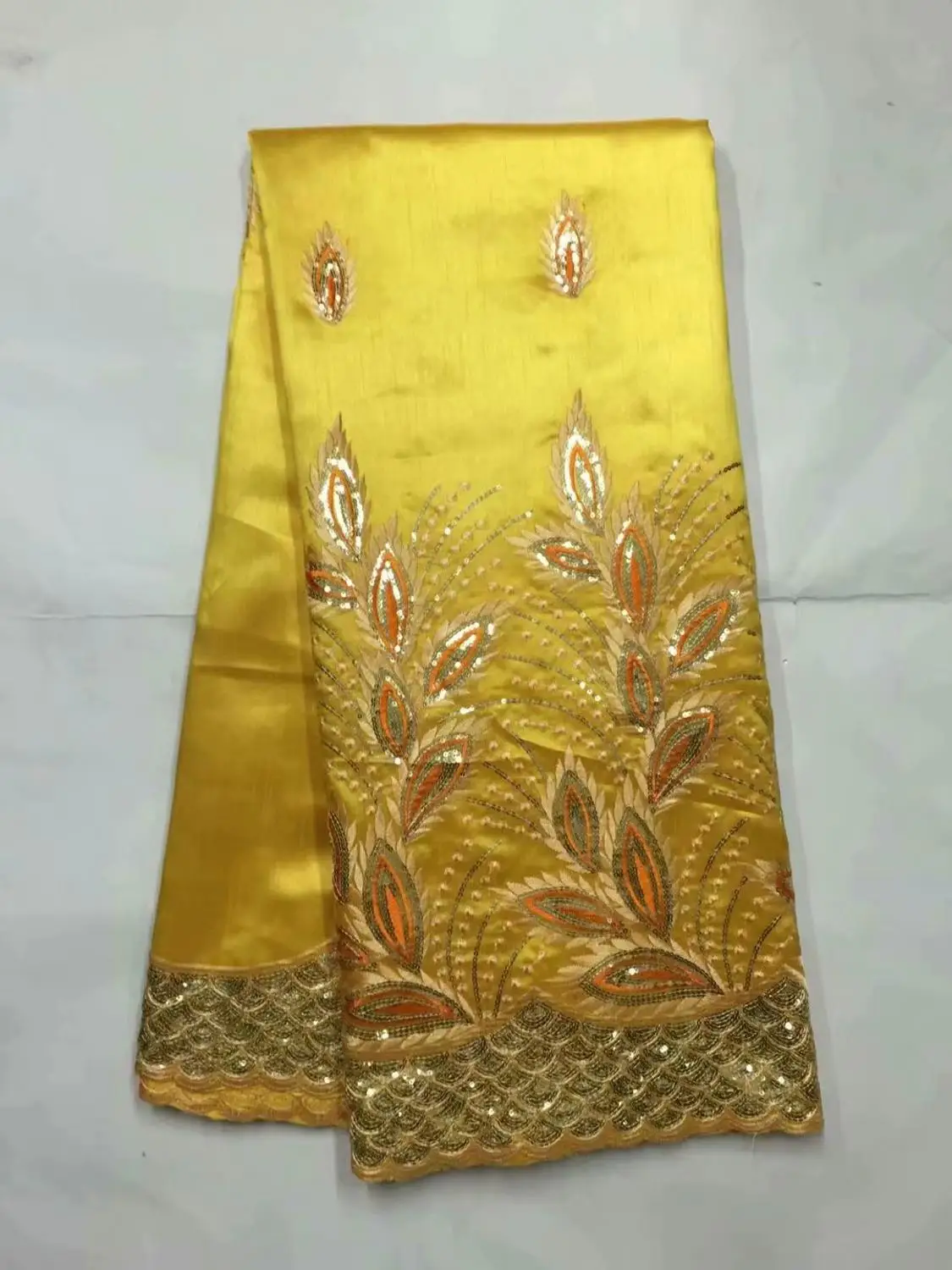 Горячая королевский синий африканский Джордж кружевная ткань с блестками для