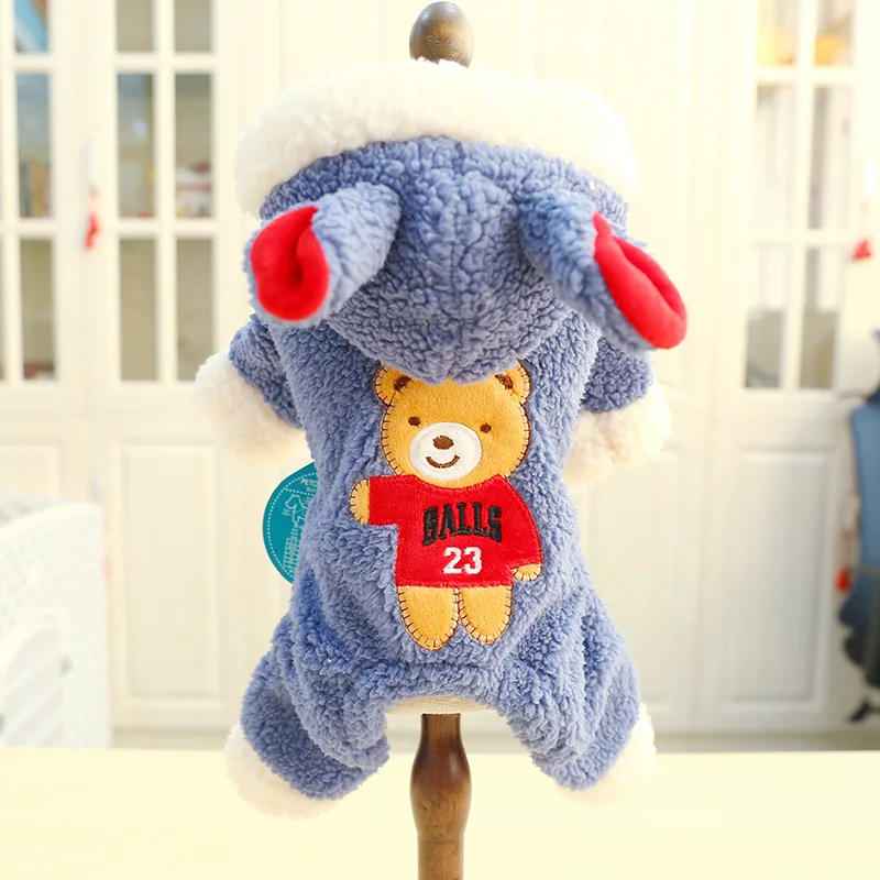 

Fleece Dog Clothes Winter Autumn Teddy Puppy Dog Bulldog Chihuahua Cat Clothes Pet Clothes Bear Big Change Coat Warm Pet Overall