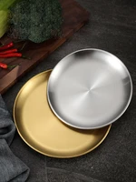 european rose gold silver stainless steel round plate restaurant coaster fruit cake coffee table decoration snack storage tray