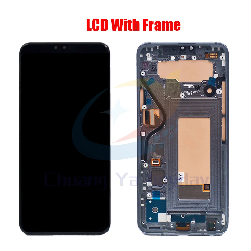 

For LG V40 ThinQ V405 LM-V405 LM-V409N LCD screen assembly with front case touch glass,With repair parts For LG V40 LCD Display