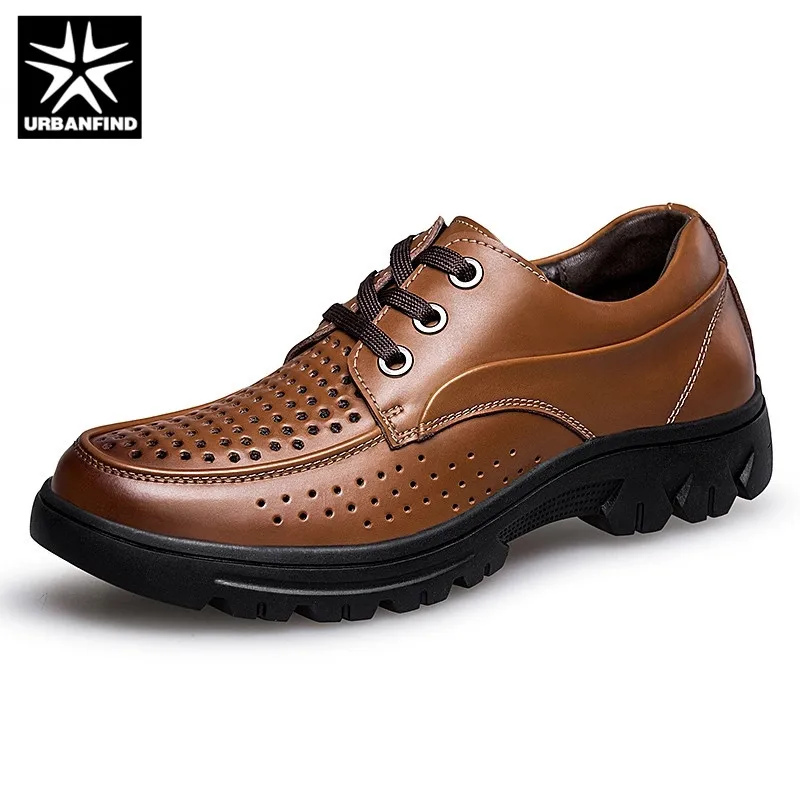 Новинка стильные летние дышащие туфли из натуральной кожи Мужские модельные