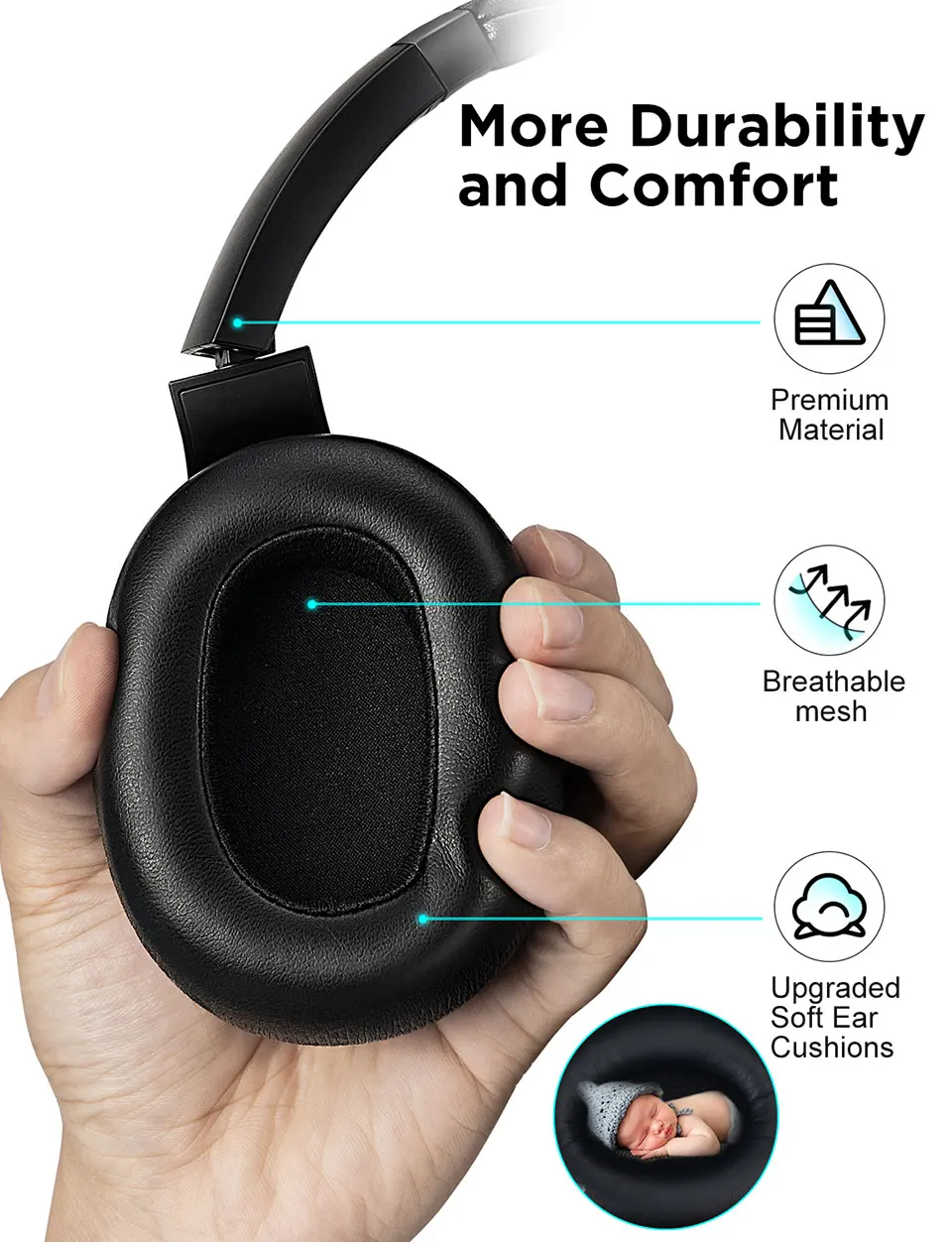 COWIN E9, активные наушники с шумоподавлением, bluetooth-наушники, беспроводная гарнитура с микрофоном, Aptx HD sound
