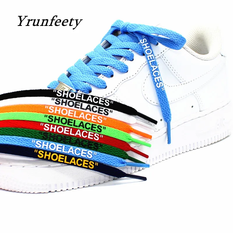 

2021 New Printed Signed Shoelace OW Shoelaces Black White Orange Green Purple Off Shoe Laces for The Ten White Shoes Flat Lace
