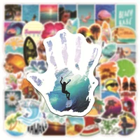 50 pcs hot hawaii summer sunny day stickers for laptop moto skateboard luggage guitar refrigerator notebook toy diy