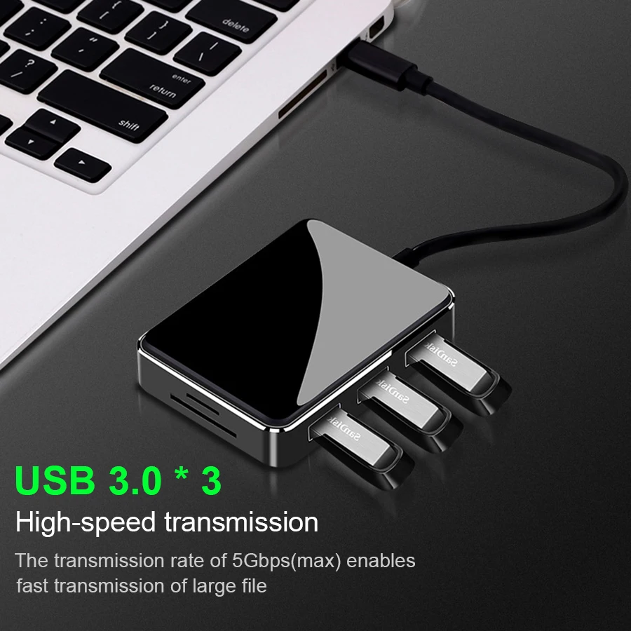 Biaze USB C HUB to Multi 3.0 HDMI VGA Adapter Card Reader For MacBook Pro Huawei Mate 20 Samsung S9 S8 Xiaomi Type | Компьютеры и офис