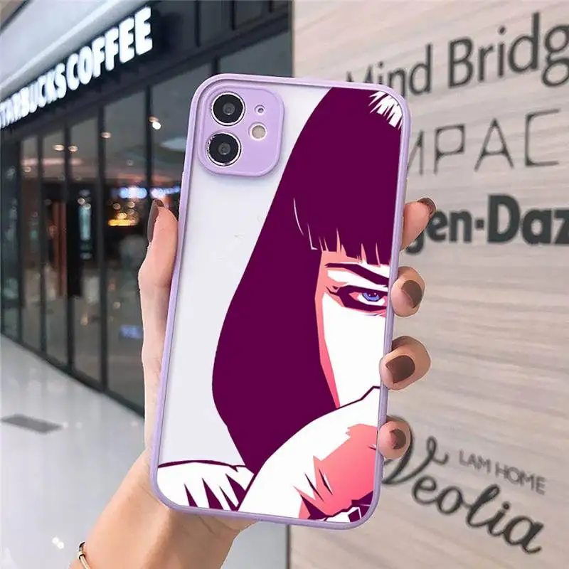 

Greatest movie ever made Pulp Fiction Phone Case Matte transparent For Purple iPhone 12 Mini 11 Pro XR XS Max 7 8 Plus X Cover
