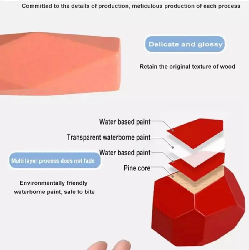 Креативный деревянный камень Дженга детские игрушки строительный блок радужные