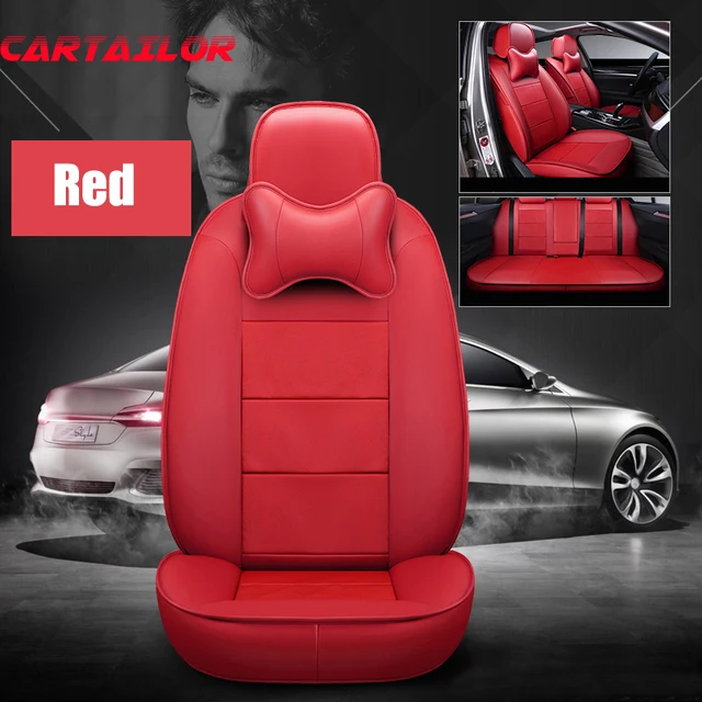 国内運費免費 Cartailor 牛革革シート車用ジープパトリオットカーシートカバーセットフロント 後部座席サポートプロテクター赤 特販激安 Kingscages Com