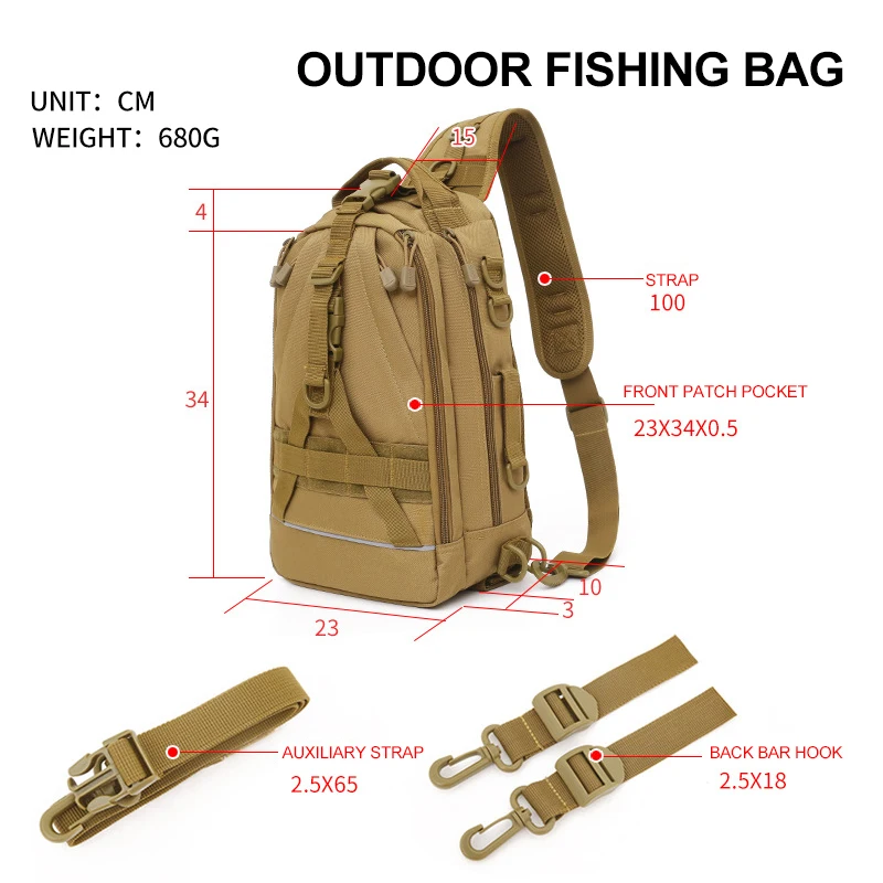 Многофункциональная сумка для рыболовных снастей нейлоновая уличная