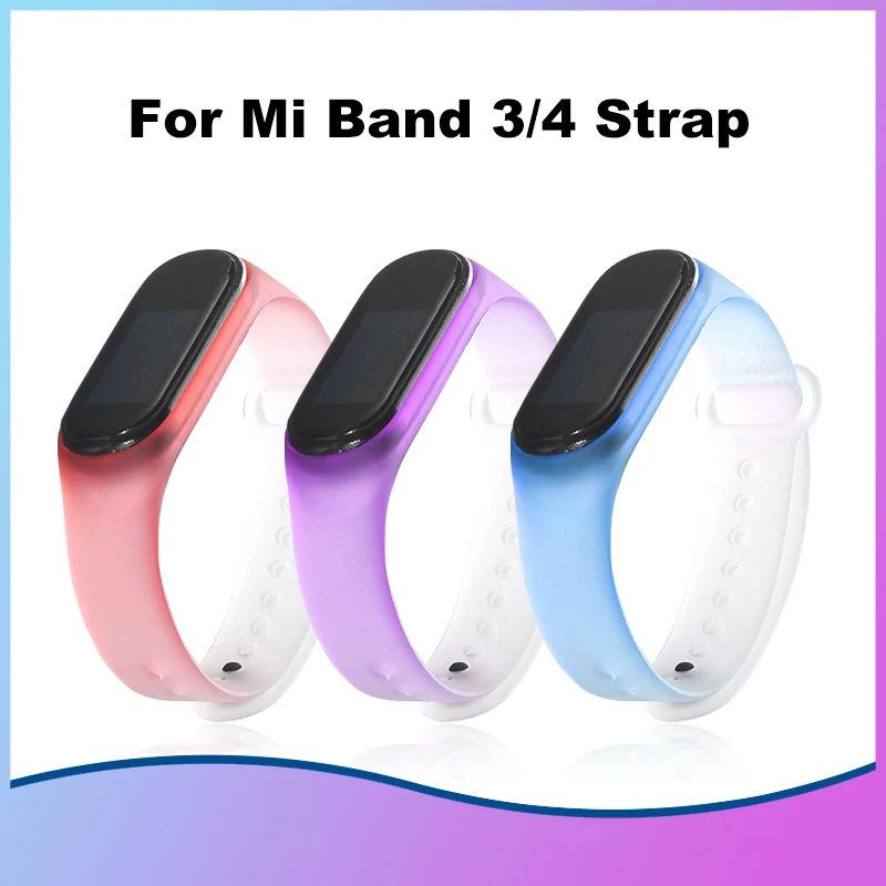 

2020 смарт-браслет ремешок для Xiaomi Mi Band 3 4 с универсальным браслет Xiaomi Smart спортивный ремешок градиентная расцветка; Высота ремень