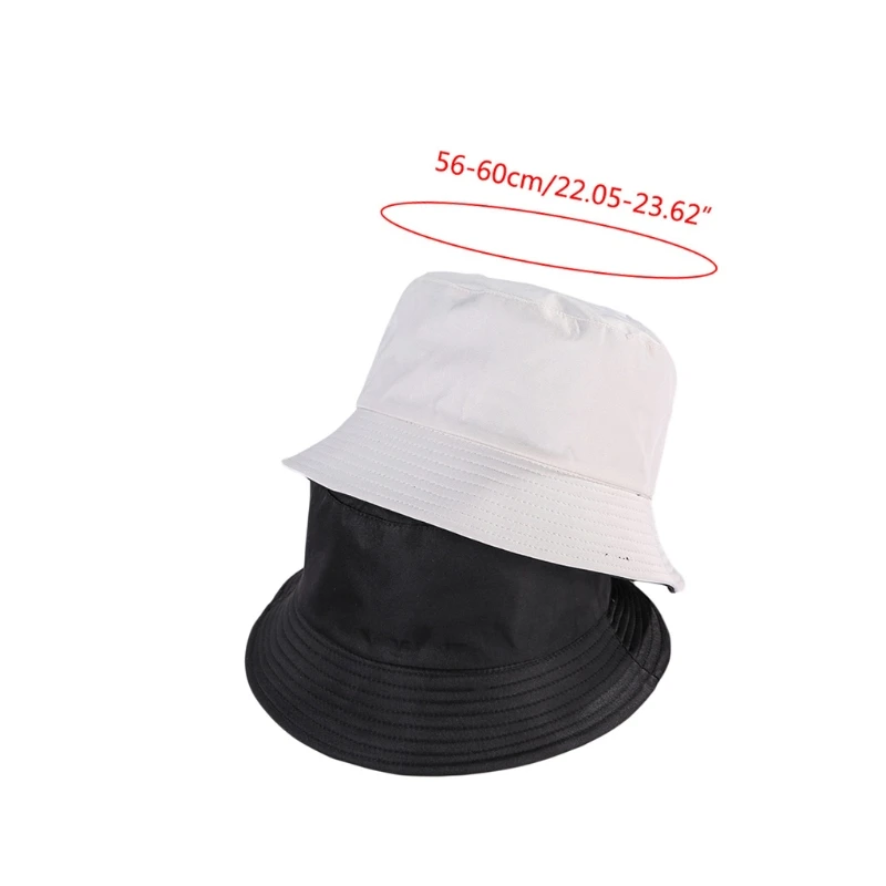 

Women Men Simple Solid Color Bucket Hat Reversible Double Sided Wear Wide Brim Summer Sunscreen Casual Foldable Fisherman Cap