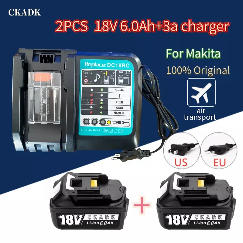 

18v 3A Charger BL1860 Rechargeable Battery 18 V 6000mAh Lithium Ion for Makita 18v Battery BL1840 BL1850 BL1830 BL1860B
