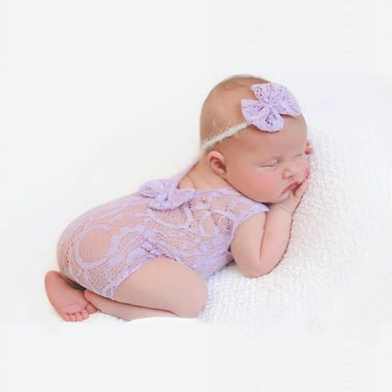 Детская одежда для фотосъемки с бантом и повязкой на голову|Ромперы| |