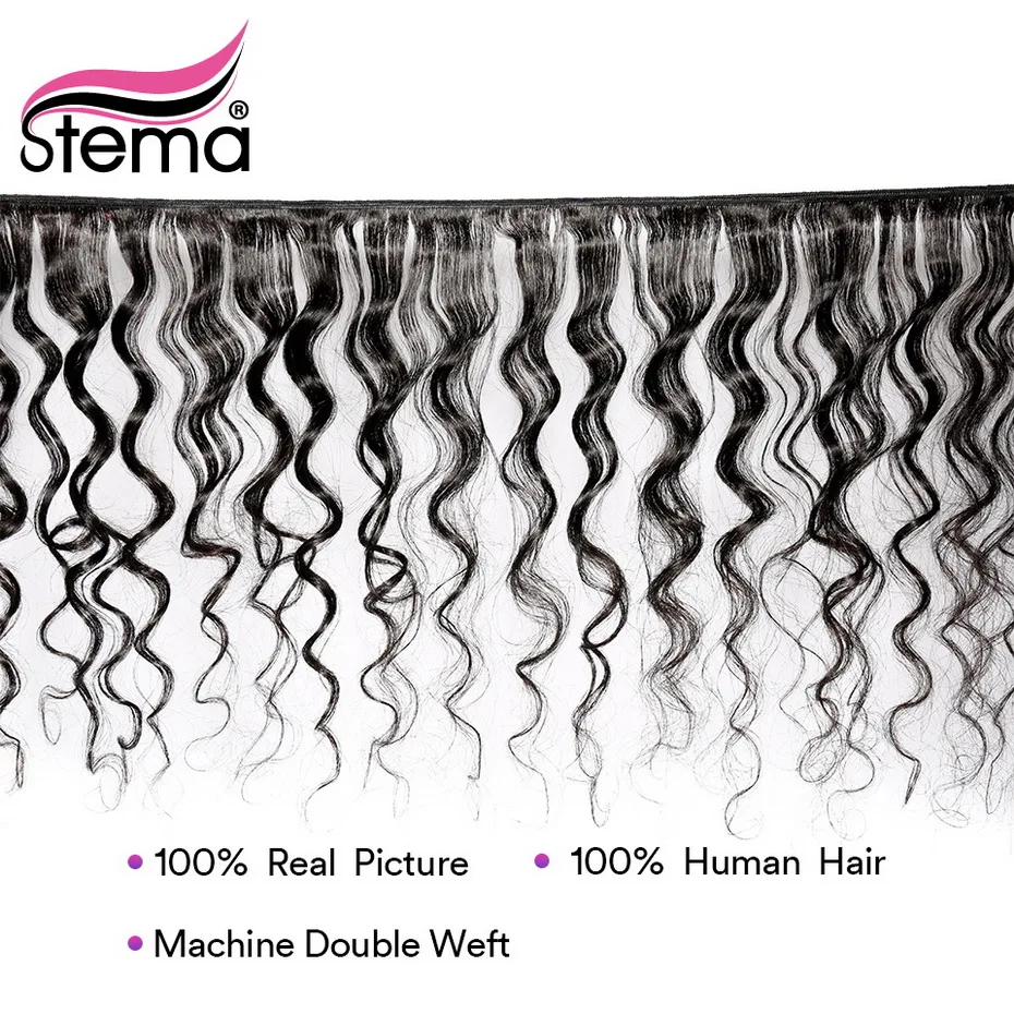 Stema перуанские человеческие волосы волна 8-30 дюймов вплетаемые 1/3/4 Пучки Волос
