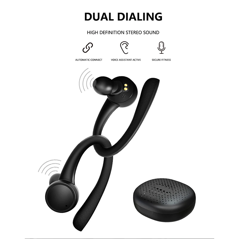 Новые беспроводные наушники Bluetooth спортивные с шумоподавлением микрофоном