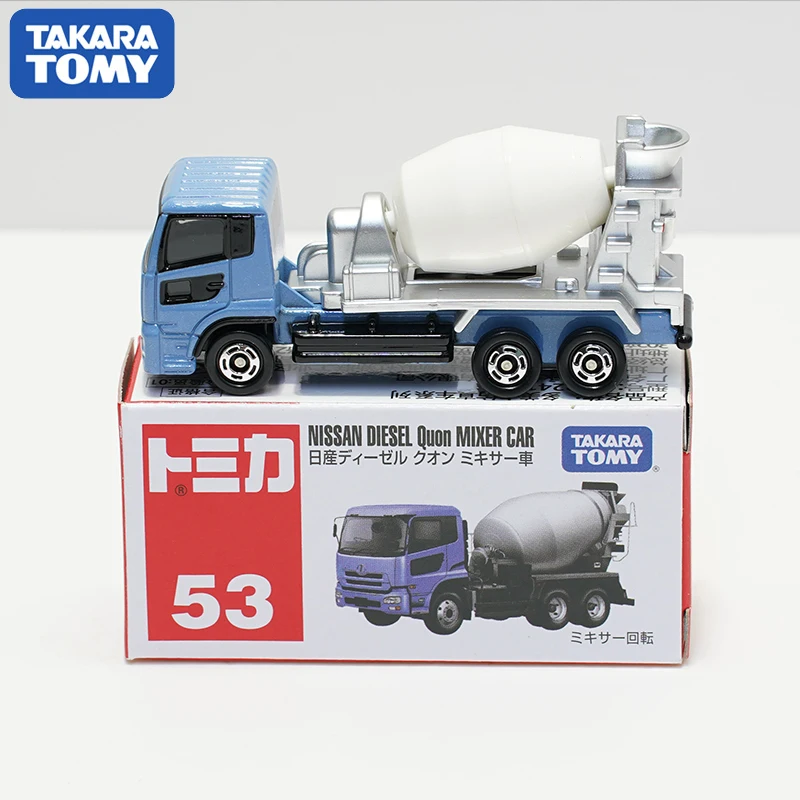 

Takara Tomy Tomica Alloy Car Model No. 53 Nissan Mixer Truck Collection Box Ornaments Decorations Boys Toys Christmas Gifts