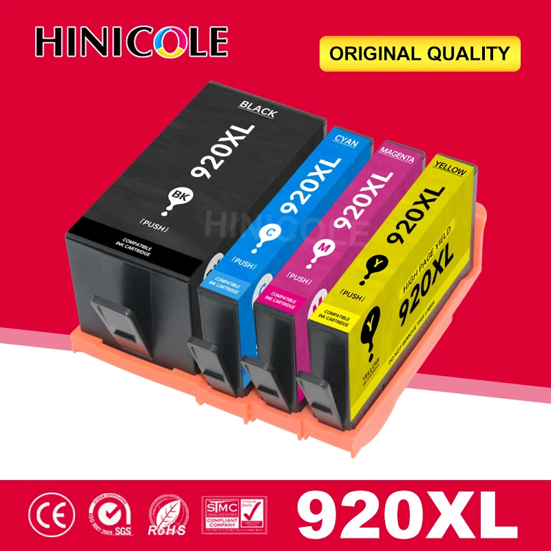 HINICOLE 4 шт. 920 совместимый чернильный картридж для HP 920XL HP920 Officejet 6000 6500 6500A 7000 7500 7500A