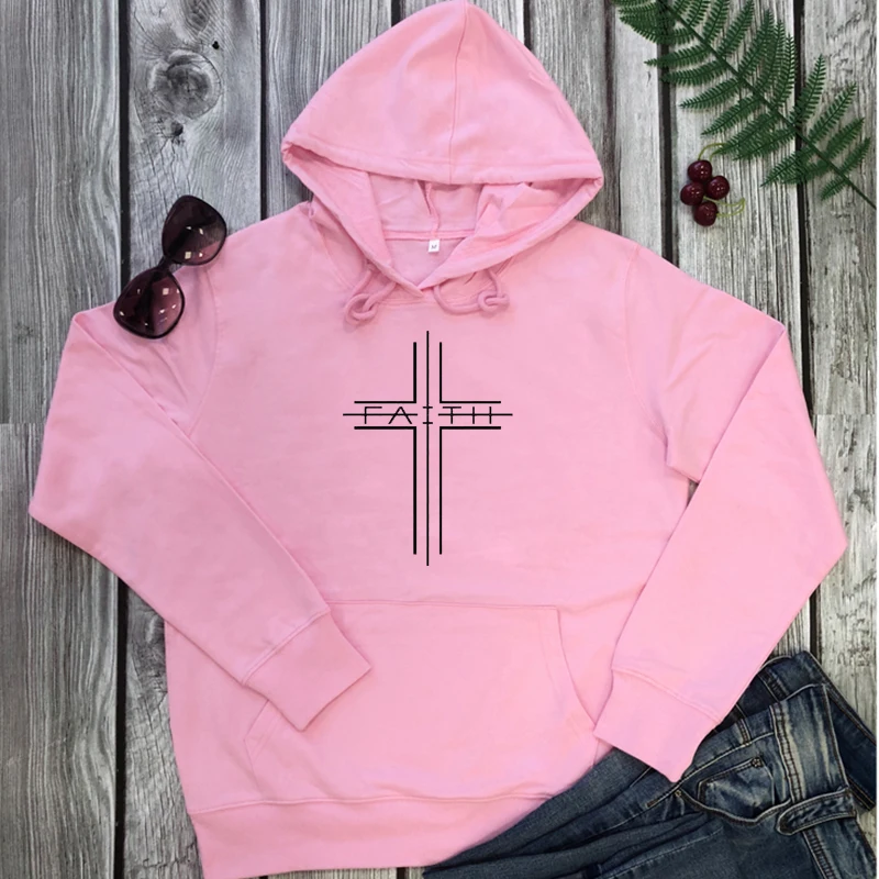 

Женский Повседневный свитшот с надписью Faith Cross