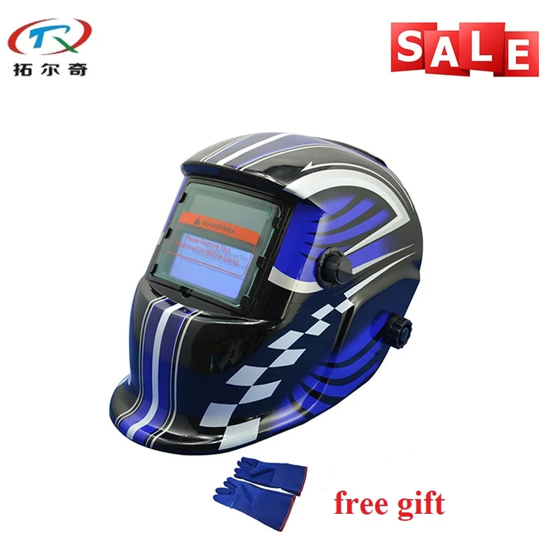 Супер Синий мотоциклетный гоночный шлем для сварки с автоматическим затемнением