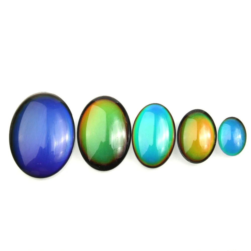 

5pcs Discolor Glass Cabochon Beads Oval Shape Loose Beads for Jewelry Making DIY Bracelet Necklace Ring Earrings Accessories