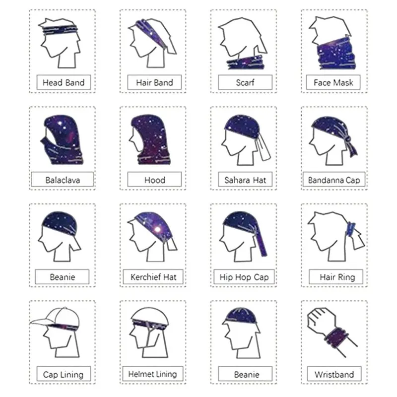 

Unisex Outdoor Sport Hiking Scarves Hiking Magic Scarf Bandana Riding Sweat Absorption Star Sky Elasticity Sports Scarf