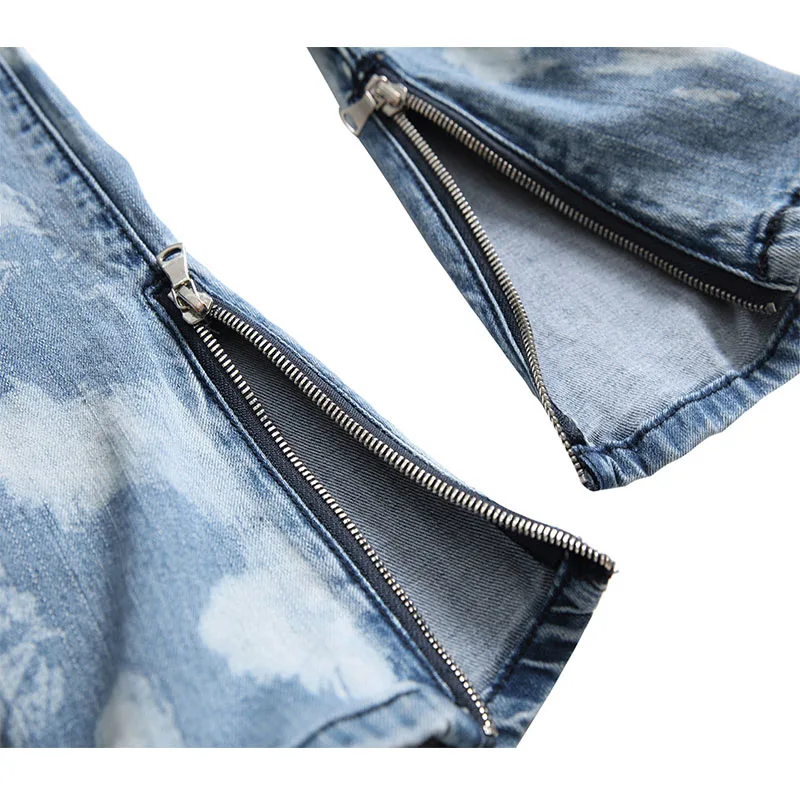 Mens Youthful ripped slim Straight High Quality solid Pants Denim Casual Male Fashion male Trousers Versatile Streetwear Jeans