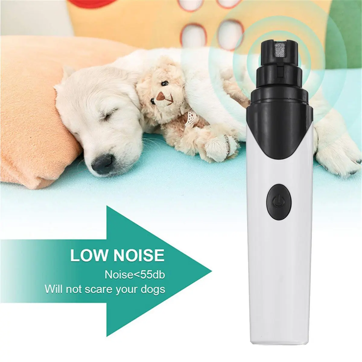 

USB Charging Dog Nail Grinders Rechargeable Pet Nail Clippers Quiet Automatic Electric Dog Cat Paws Nail Grooming Trimmer Tools