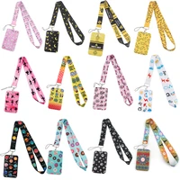 CB898 Women Fashion Cartoon Neck Strap Lanyard Card Holder Phone Key Ring Name Card Nurse Badge Holder Office Supplies