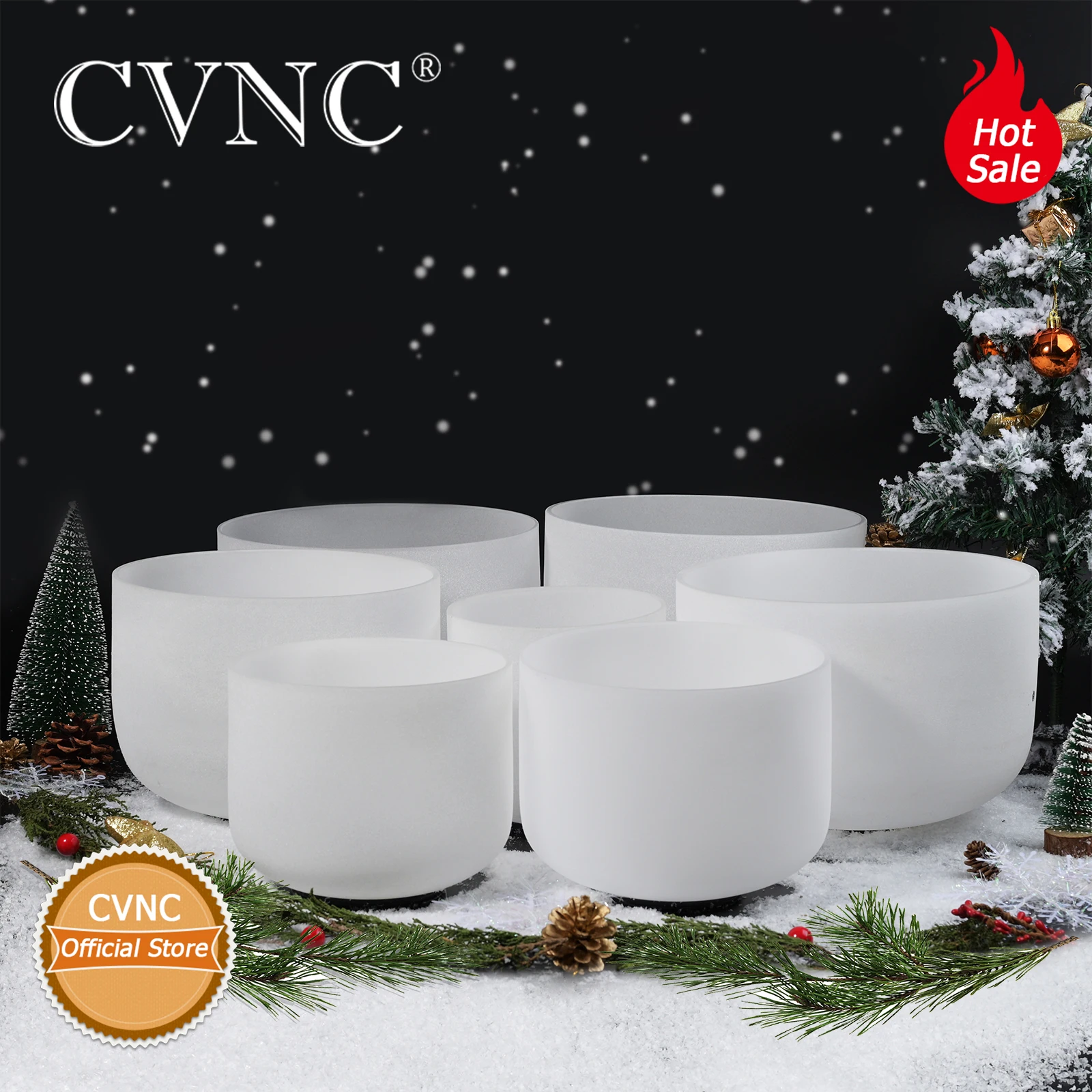 CVNC 8 " 12" чакра Набор из 7 шт Примечание C D E F G A B Матовый Кварцевый Поющий мисок