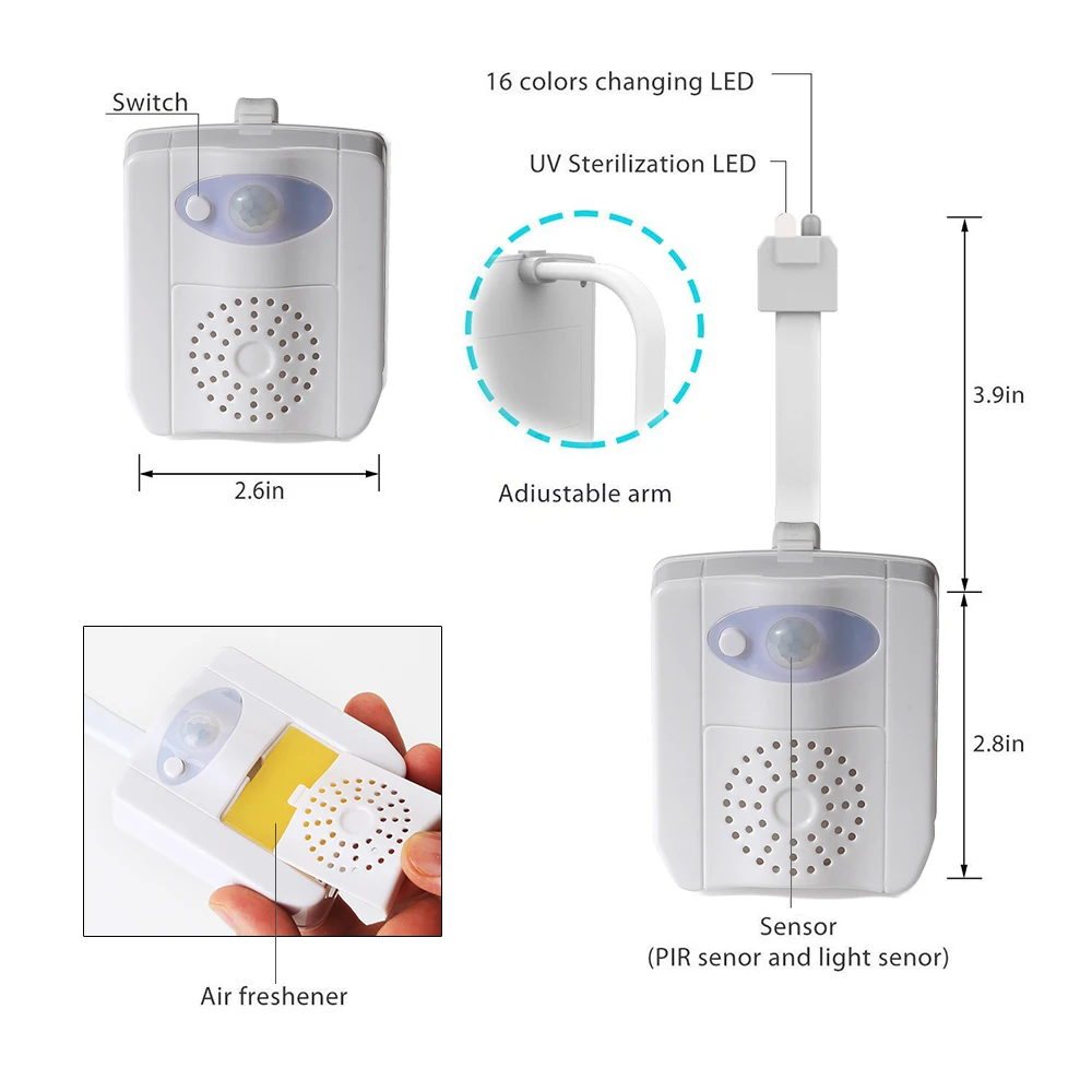 Уф стерилизация светодиодный светильник для унитаза ночной Светильник датчик