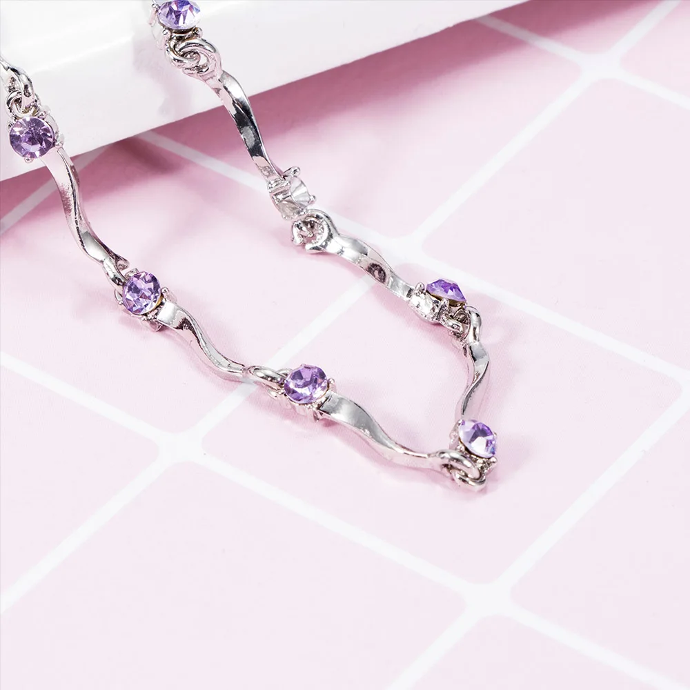 Блестящий браслет со стразами тонкий браслет-цепочка из бамбука элегантный