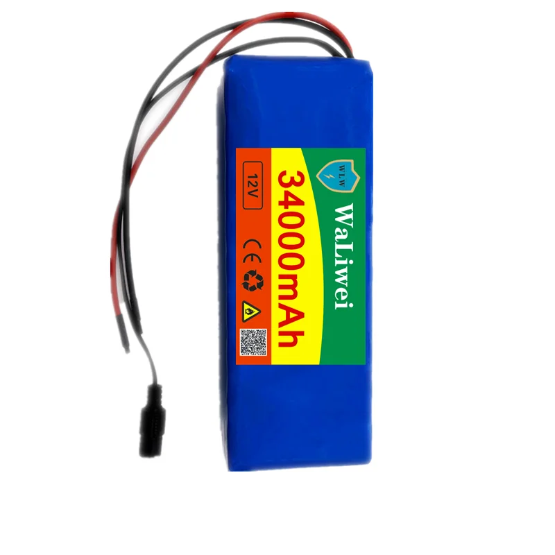 12v Оригинал 12V 34000mAh Высокая емкость литий ионный аккумулятор 12 6 V 34Ah AC зарядное